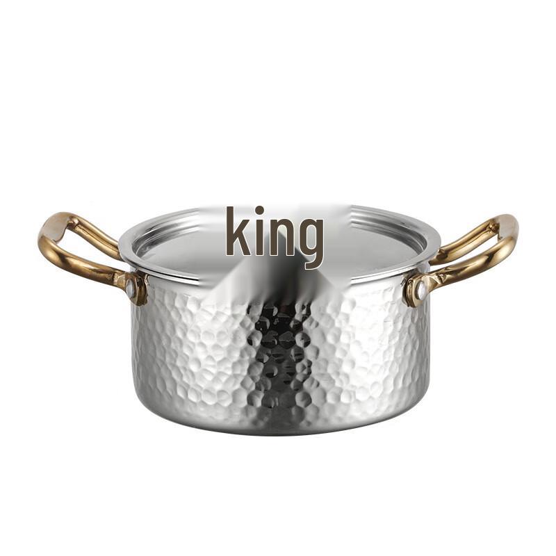 Japanese Style 304 Stainless Steel Single Serve Hot Pot with Lid