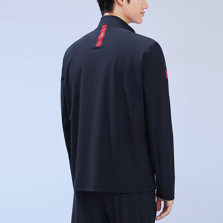 Anta Logo Letter Zip-Up Stand Collar Long Sleeve Jacket Men Jacket Blue 152327701-2