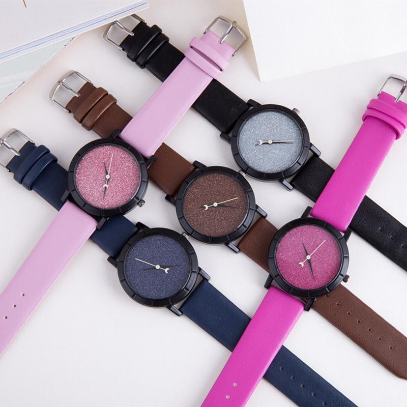 CQ205 Fashion Trendy Men Watch Starry Sky Simple Student Watch Couple Skin Strap Women Watch Casual Clock Gift Watches for Man