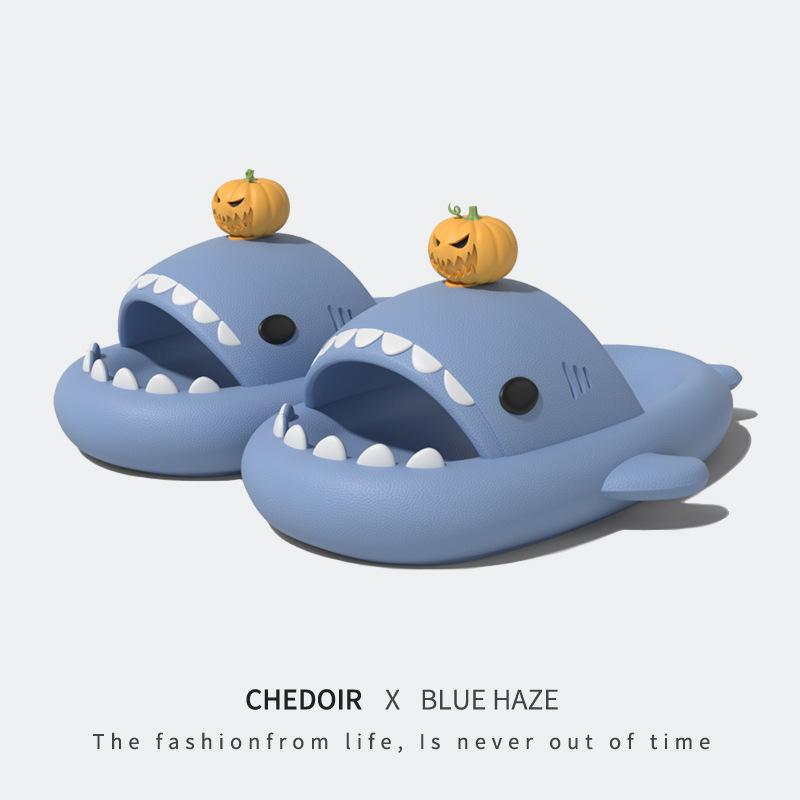2024 Summer Adult Shark Couple Slippers for Men&Women Beach Shoes Indoor Cartoon EVA Shoes Bathroom Flat Shoes Non-Slip Sandals