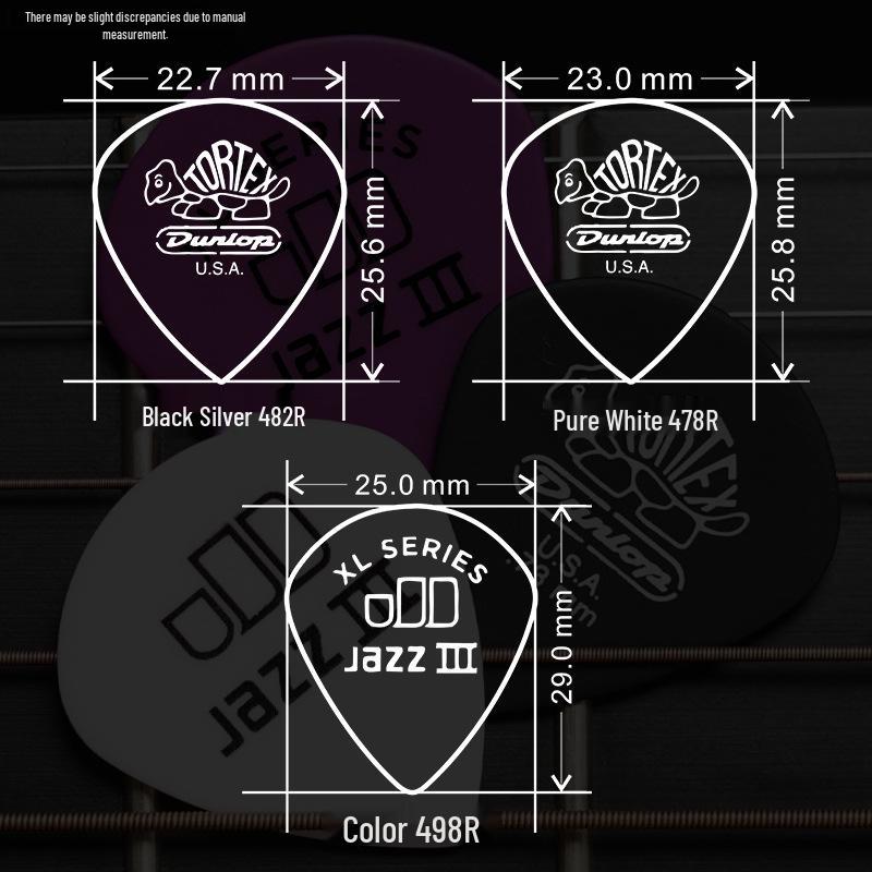 Dunlop Jazz3 482R Fast Picking Guitar Picks - Small Turtle Electric Series