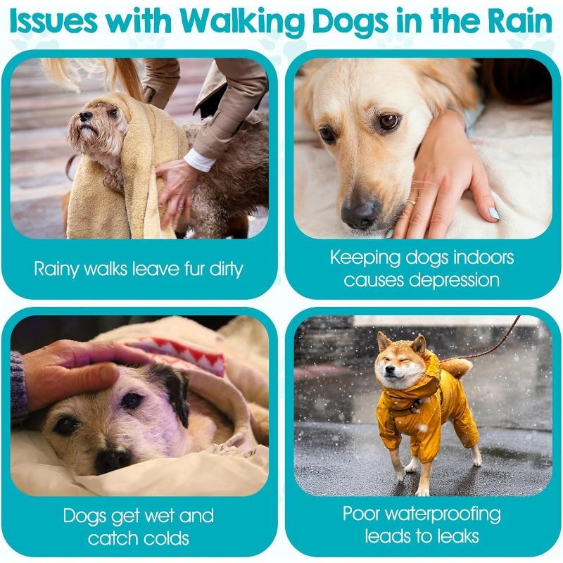 Waterproof Dog Rain Coat Cloak Belly Protection Outdoor Pet Jacket Windproof Lightweight Rainwear Small Puppy Teddy Shiba Walk
