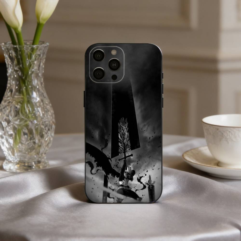 Anime Cool A-Asta B-Black C-Clover  Phone Case For iPhone 17pro,16,15,14,13,12,11 Plus,Pro Max,XS,Soft Silicone Black Cover