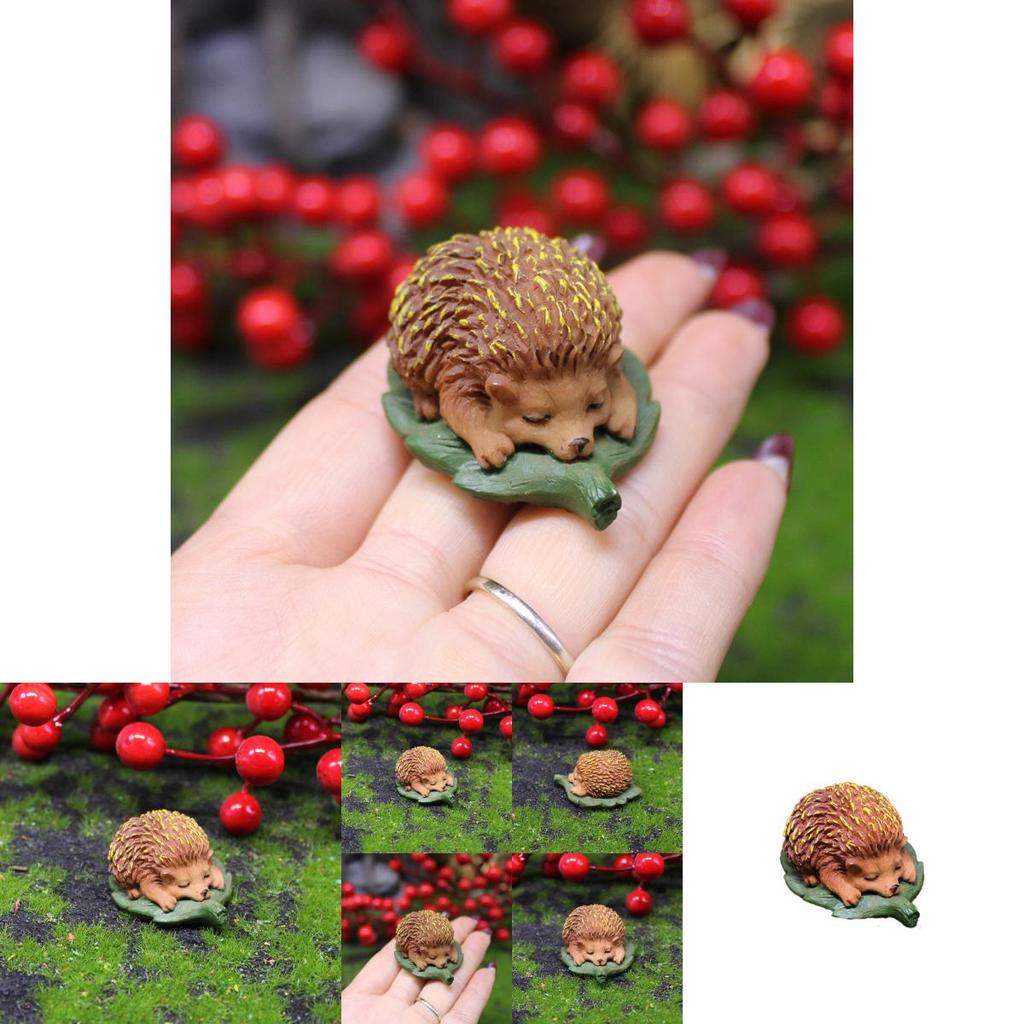 Cute Resin Hedgehog Figurine For Miniature Garden Decor Micro Landscape Gift For Holiday