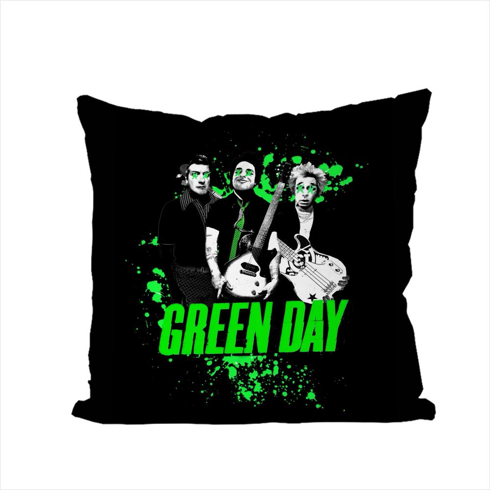 Band Green Day Povlak na polštář do auta na pohovku Dekorační Domácí Oboustranný Tisk Plyšový Čtvercový Polštář Potah