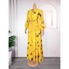 New Vintage Ruffled Print Long Dress for Plus Size Women