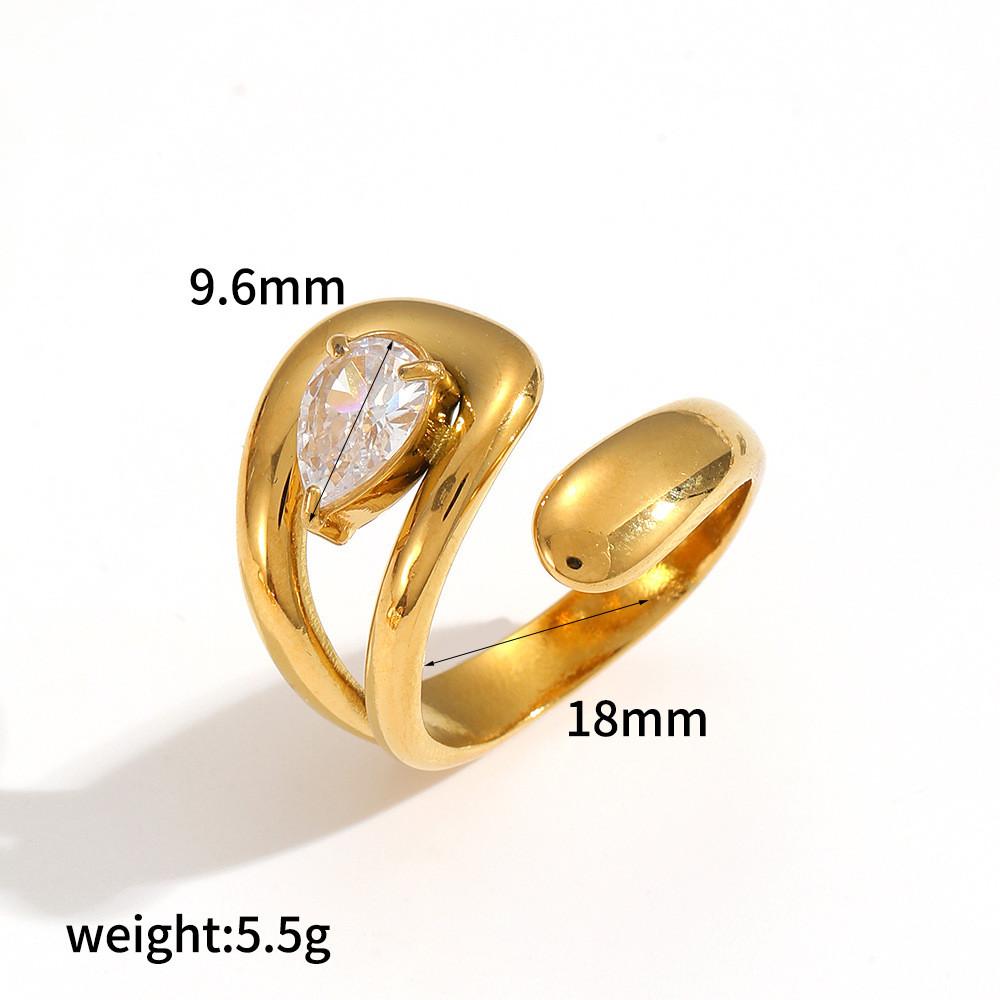 

Geometric Stainless Steel Ring For Women With Electroplated Finish And Elegant Style For Fashion Accessories Gold A