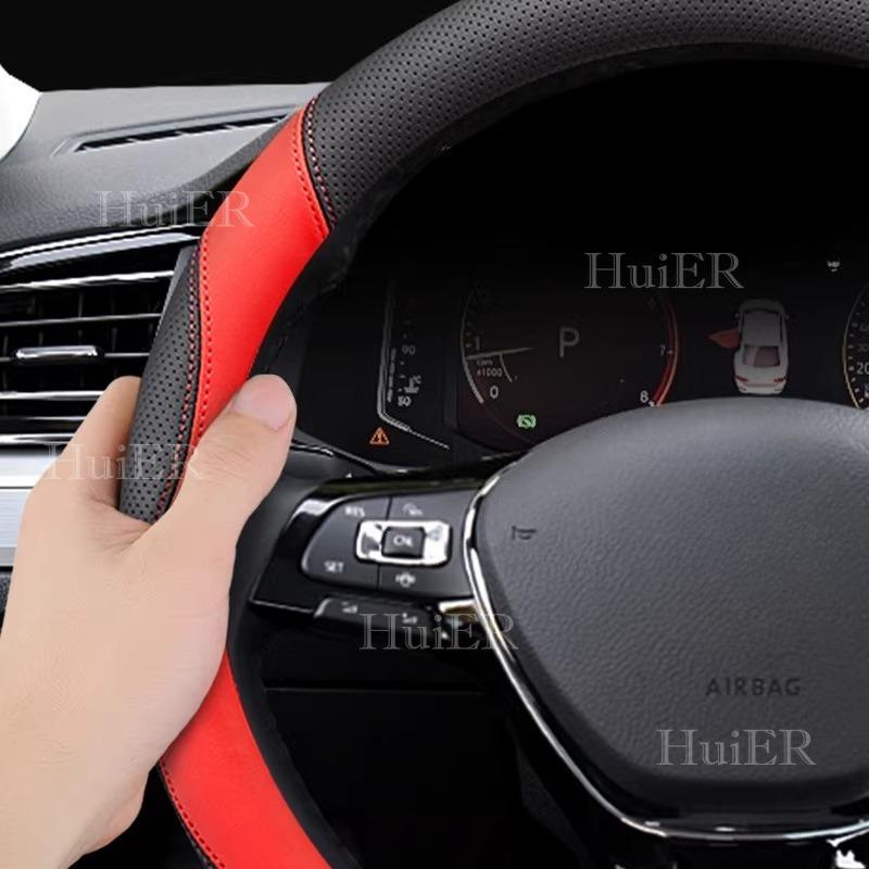 For VW Volkswagen T-Cross D Type Steering Wheel Ultra Thin Leather Steering Protector Anti Scratch Non-slip Auto Accessories