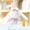 Plush Rabbit Keychain With Checkered Bowknots And Necklaces Decor For Girls Gift And Bag Decoration