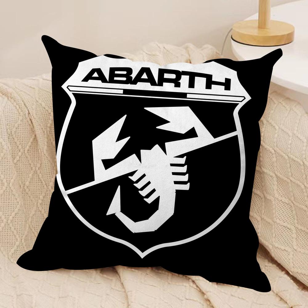 A-Abarth Racing Car Logo Cool Cushion Cover Silky Short Plush Invisible Zipper Dustproof Sofa Pillow Case For Home Decor