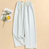 Women's Striped Pajama Pants - Summer Bubble Stripe, Slim, High Waist, Plus Size, Loose, Long Pants for Indoor/Outdoor Wear.