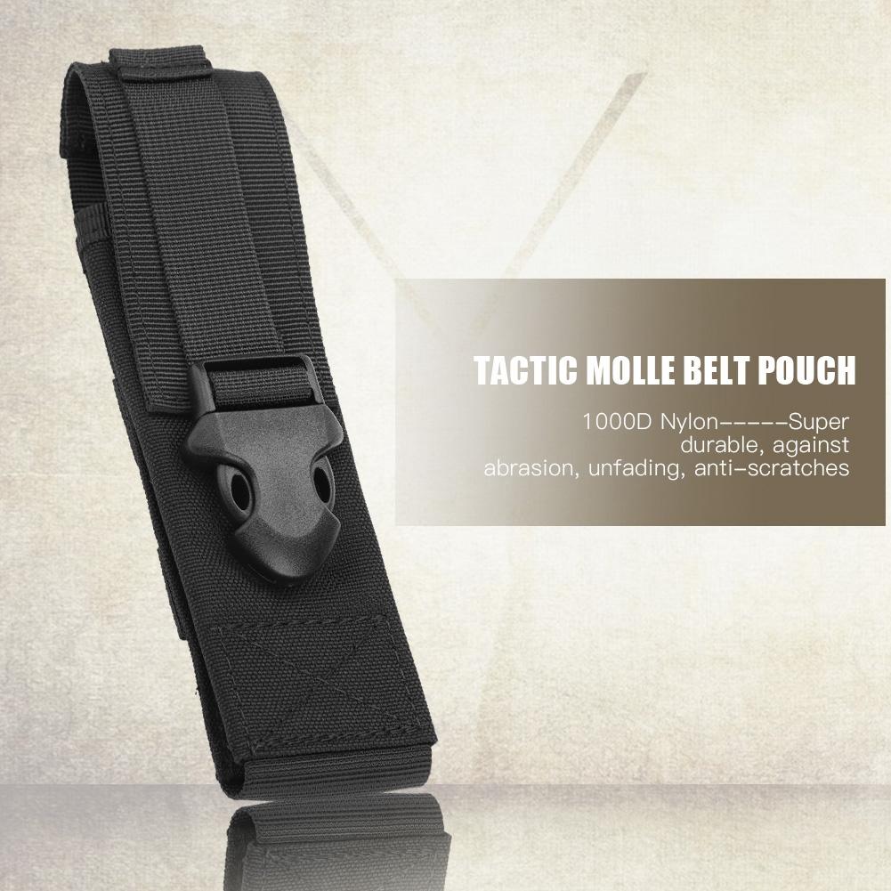Portable Utility Outdoor Military Tactic Molle Belt Pouch Flashlight Storage Bag(Black)