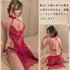 Chinese Full Open Floral Ultra Tempting Crossdressing [Senteria] Clothes, Sexy, Set, Babydoll, Red, Sexy, Extreme, Chest, Pattern, Embroidery, Sheer,