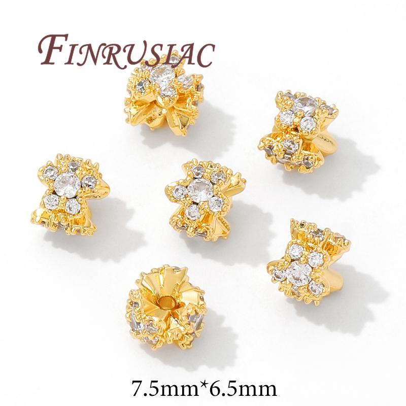 Separators For Beads 18K Gold Plated Brass Spacer Beads,Necklace Accessories,Bracelets Beads,DIY Jewelry Making Supplies