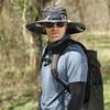 Outdoor Sun Hat with Fan Wide Brim Solar Fan Hat Portable Sunscreen Fisherman Hat For Camping Fishing Hiking for Men Women