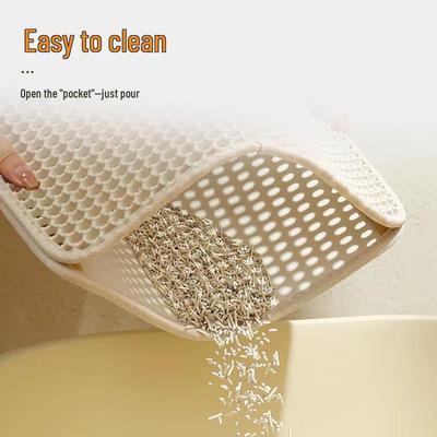 Double-Layer Cat Litter Mat with Anti-Scratch and Sand Control