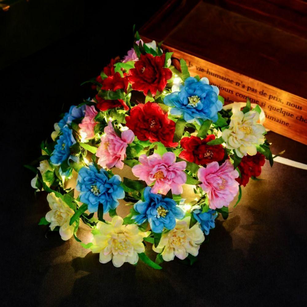 Nights Glow Color LED Flower Crown Multistyles Fairy Sparkling Headband Wedding Baby Shower Decor