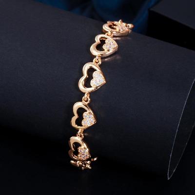 WWJ Koreanischer Stil Herzform Zirkonia Armbänder Armreifen