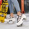 Children/Teenagers /Boys/Girls Shapeshifting Shoes Four-wheel Dual-use Roller Skates Double Row Walking Shoes Roller Skates