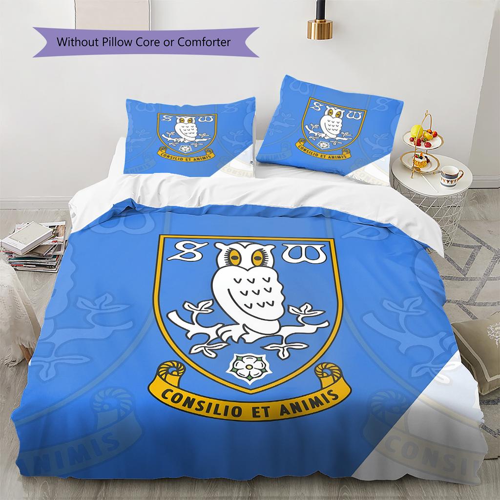 Biancheria da letto con motivo Sheffield Wednesday FC Decorazione per la casa Regalo di compleanno e festa (1 * copripiumino + 2 * federa, senza nucleo)