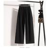 DIMANAF 2026 Pantalones de Verano para Mujer Tallas Grandes Cintura Elástica Oversize Moda Casual Larga Negro Liso