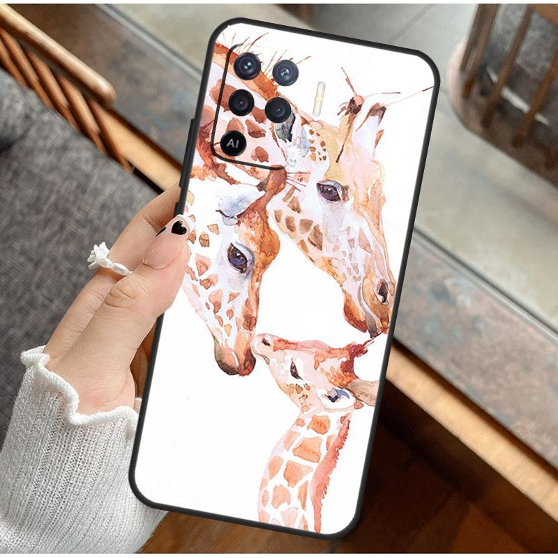 Giraffe Art Phone Case For Oppo A38 A58 A74 A15 A80 A60 A40 A94 A54 A98 A78 A18 A16 A76 A96 A17 A77 A57S