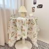 Hot Girl Heart Lace Side Tablecloth Floral Cartoon Round Table Mat Multi Functional 140*140CM Decorative Fabric Home Decoration