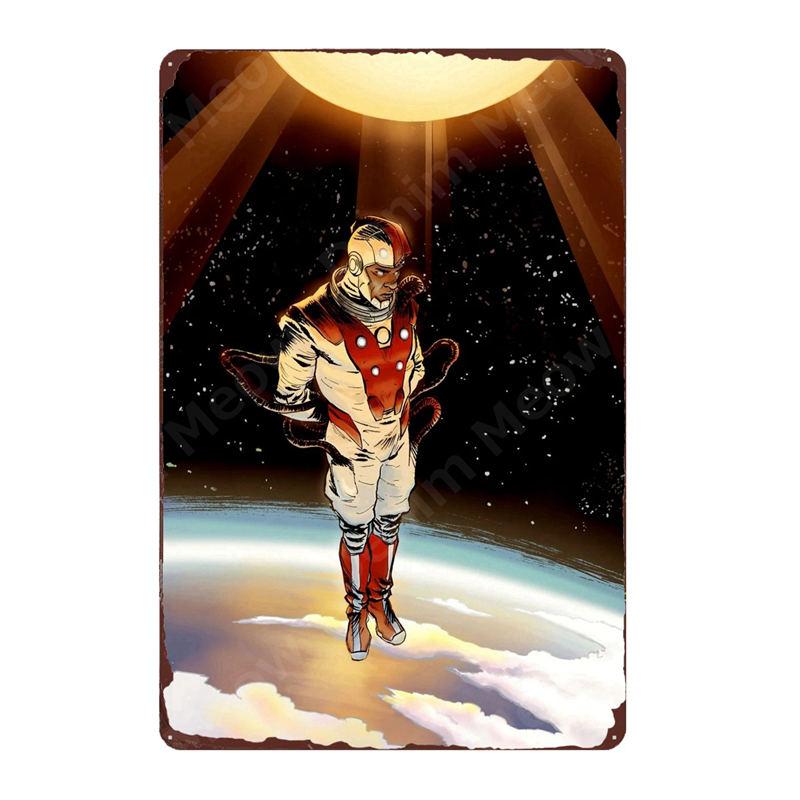 

Винтажная металлическая жестяная вывеска «Божественность» в русском стиле «Космонавт», домашний декор для комнаты, фермерский дом, панель с комиксами, постер, «Сталинверс», Наклейка на стену N427 20x30cm