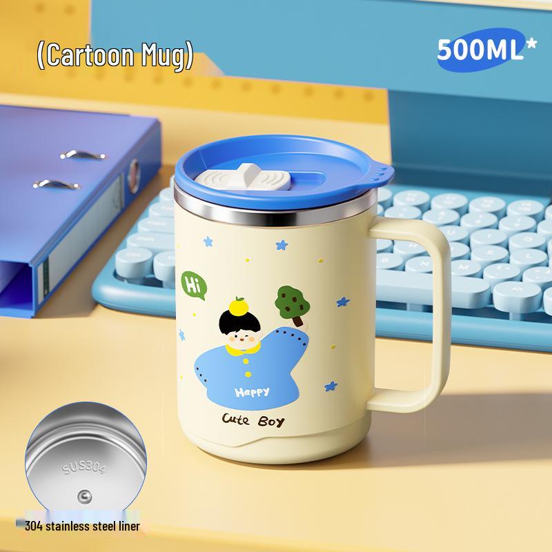 Yuedis 304 Stainless Steel Double-Layer Anti-Scald Creative Coffee Mug