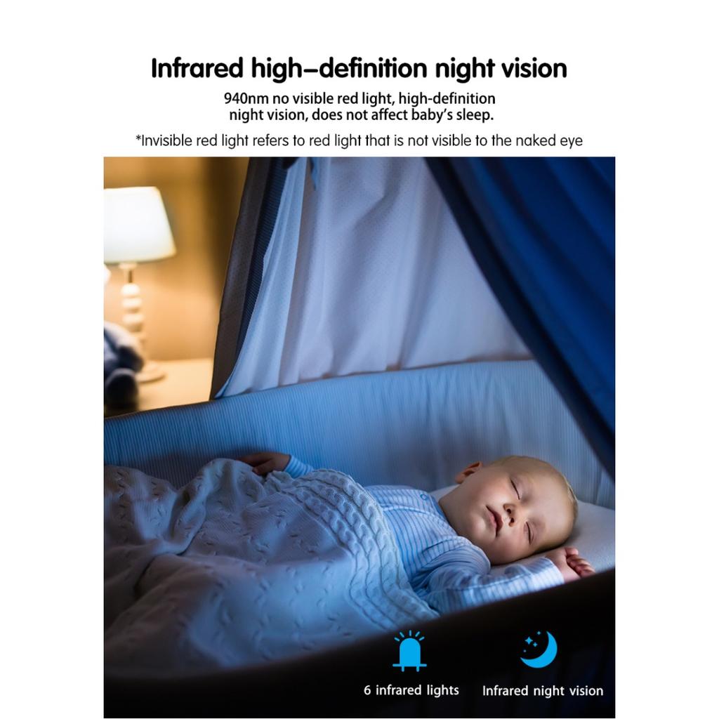 Monitor pentru bebeluși Bluetooth 2K cameră de înaltă definiție cântec de leagăn multifuncțional, monitor pentru bebeluși