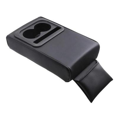 Coussin d'accoudoir de console centrale auto avec 2 porte-gobelets Cuir PU Coussin d'accoudoir de voiture portable Housse d'oreiller d'accoudoir de voiture Coussin de hauteur