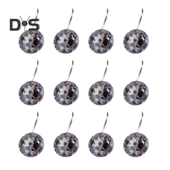 

12 шт. S-образных металлических крючков, набор прочных несущих, устойчивых к ржавчине, многофункциональных ромбовидных декоративных крючков для душевой занавески прозрачный