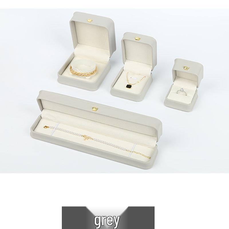 Crown Waist-Cinched PU Leather Jewelry Box for Earrings, Rings, Pendants, Necklaces, and Bracelets