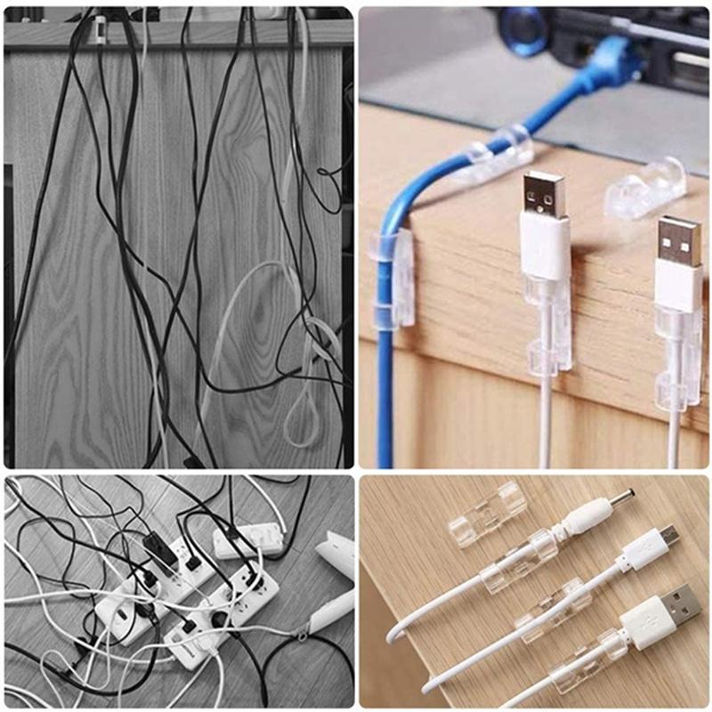 12 Clip Magnetiche Per Cavi – Organizer Da Scrivania Con Adesivo, Supporto Per USB, HDMI, Cavi Ricarica, Nero - 4