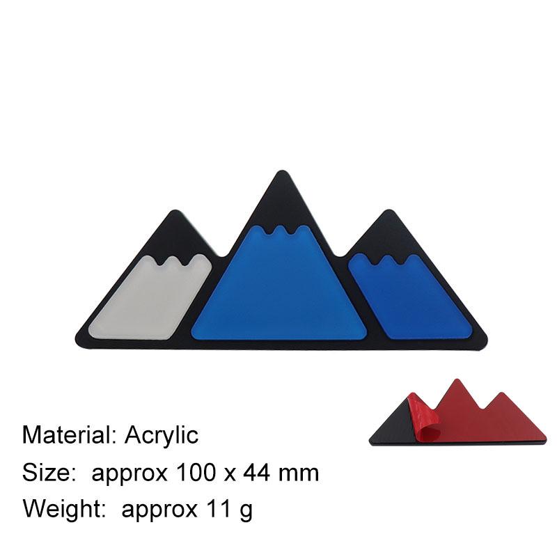 

Three-color Design Car Styling 3D ABS Snow Mountain Front Grill Badge Emblem Car Pickup 4x4 Off Road Decorative Badge blue