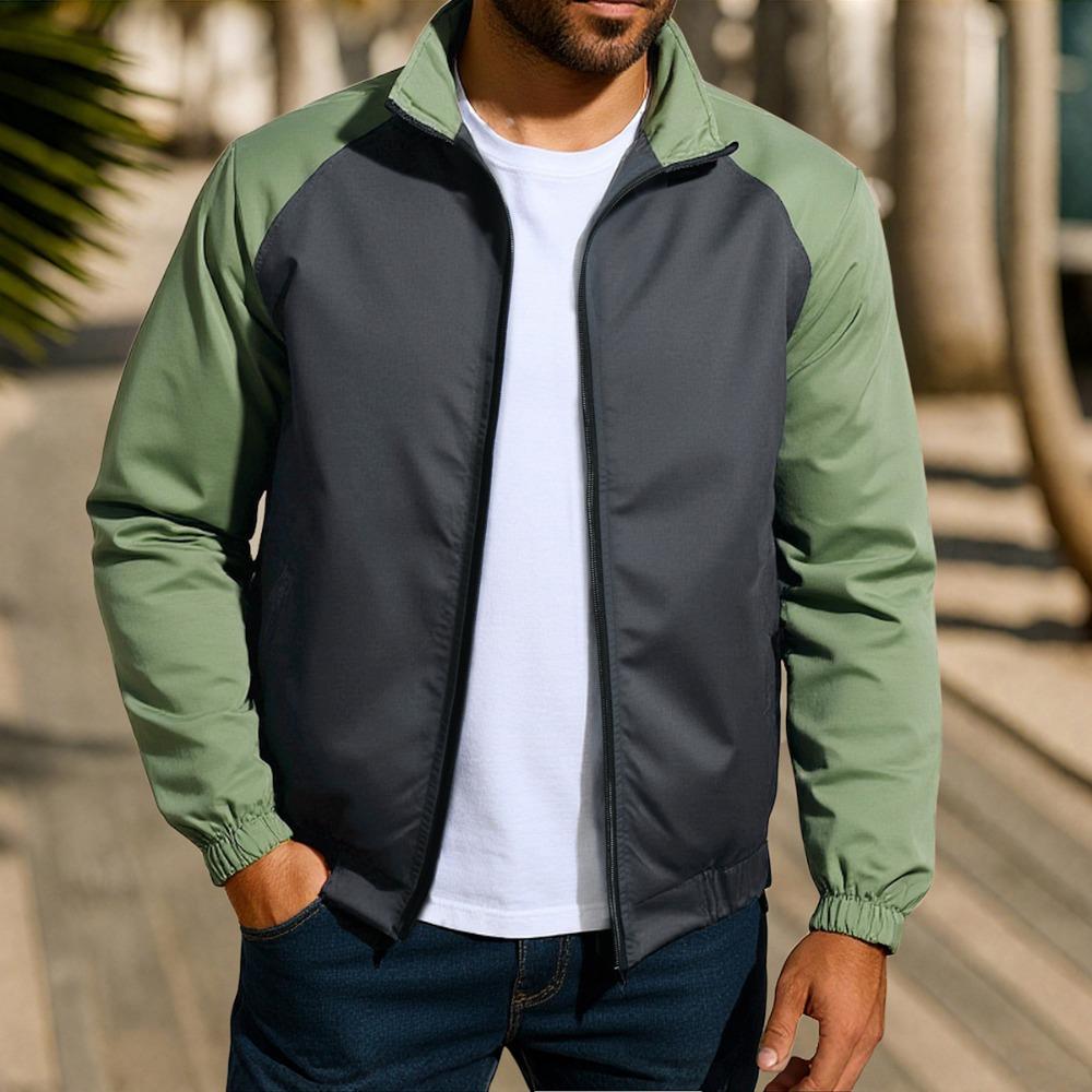Autumn Pilot Jacket, Men's Casual and Fashionable Zipper Stand-up Collar Top