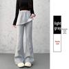 Women's High-Waisted Wide-Leg Flared Pants, Slimming Drapey Casual Look