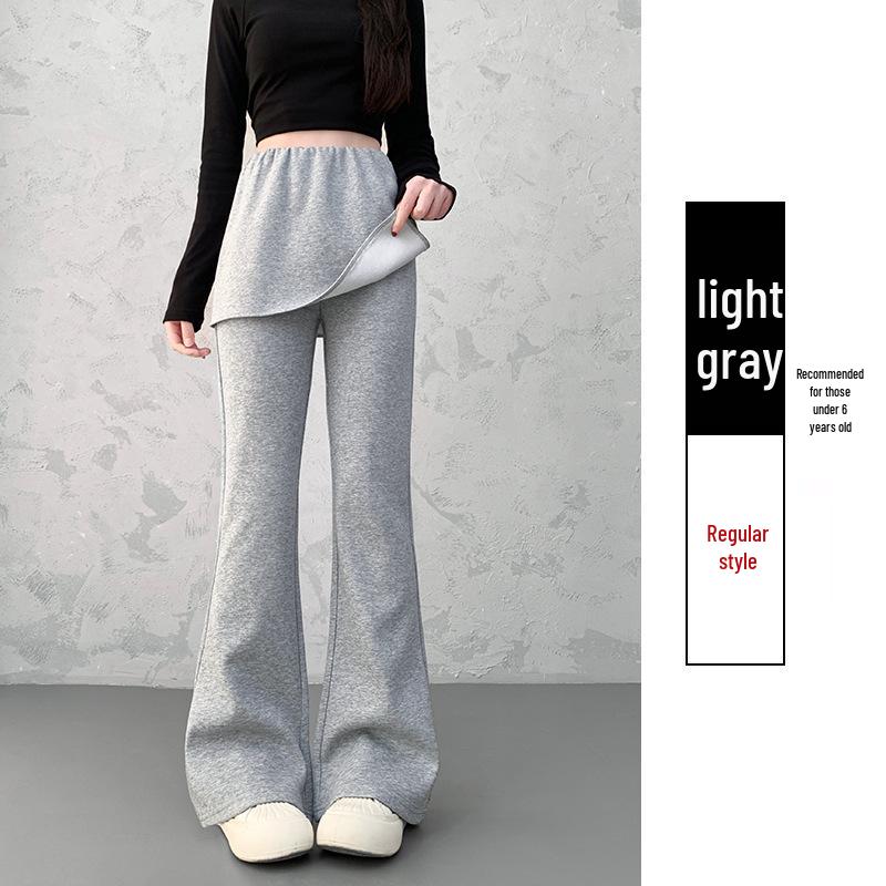 Women's High-Waisted Wide-Leg Flared Pants, Slimming Drapey Casual Look