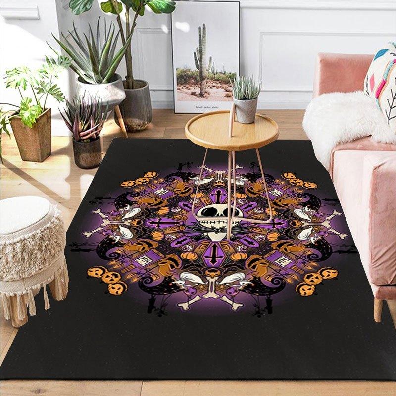 1pc Jack Skellington Pattern Carpet Area Rug Non Slip Carpet Hand Washable Floor Mat Suitable For Living Room Bedroom Home Decor Room Decor