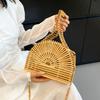 Ins Style Retro Bamboo Woven Small Bag 2025 Mori Girls Fashion Hollow Shoulder Bag Ins Crossbody Beach Bag Tide