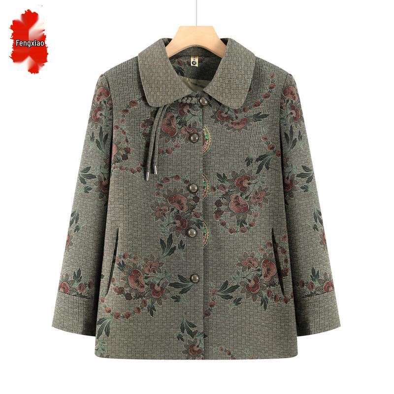 Elegant Women's Mid-Aged Spring/Autumn Long-Sleeve Jacket