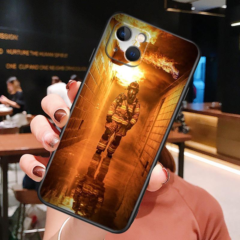 Firefighter Heroes Fireman Phone Case For iPhone 16 Pro Max 15 13 12 11 14 Pro Max Plus 12 13 Mini XR 16e Funda Cover