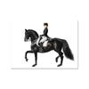 Classic Canvas Painting for Home Decor, Black Horse, Orange Horse, Racing, Wall Art, Riding Woman Pictures, Living Room