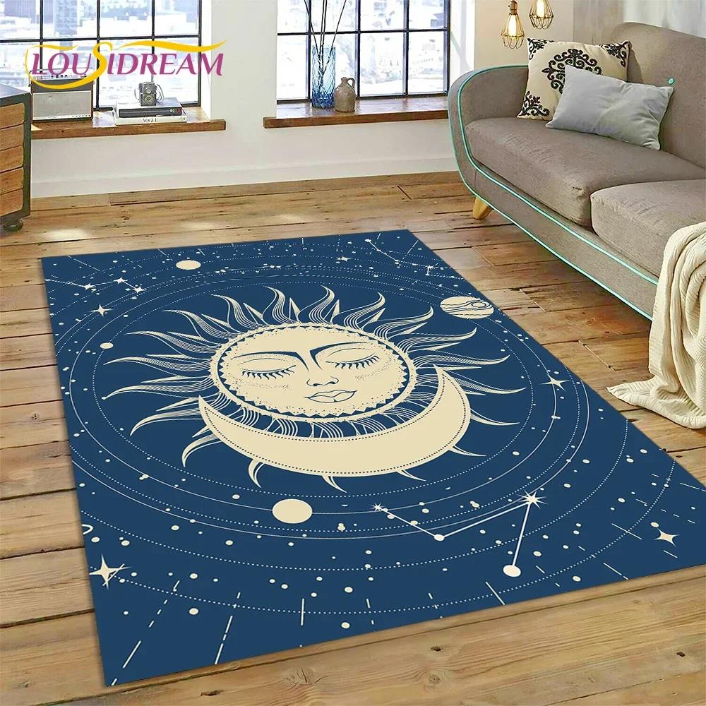 Tajemniczy Tarot Słońce Księżyc Mandala Magiczny Dywan Dywan do Sypialni Salonu Dom Sofa Dekoracja,Dziecięca Gra Duża Dekoracja Podłogi Mata