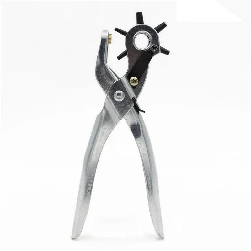 Leather Craft Tools Belt Hole Punch Plier Eyelet Puncher Revolve Sewing Machine Setter Tool Watchband Strap Household Paper DIY