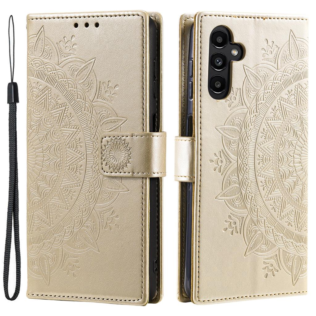 For Samsung Galaxy S24+ Case Mandala Flower Wallet Phone Cover with Strap