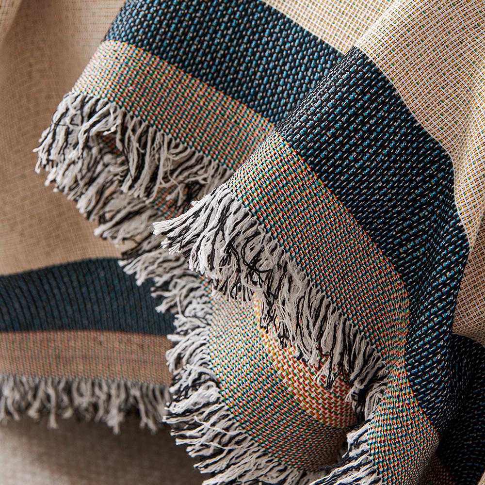 Chinese Style Sofa Cover Double Use Beds Blanekets Throw Blanket Picnic Mat With Tassel Sofa Bed Universal Decorative