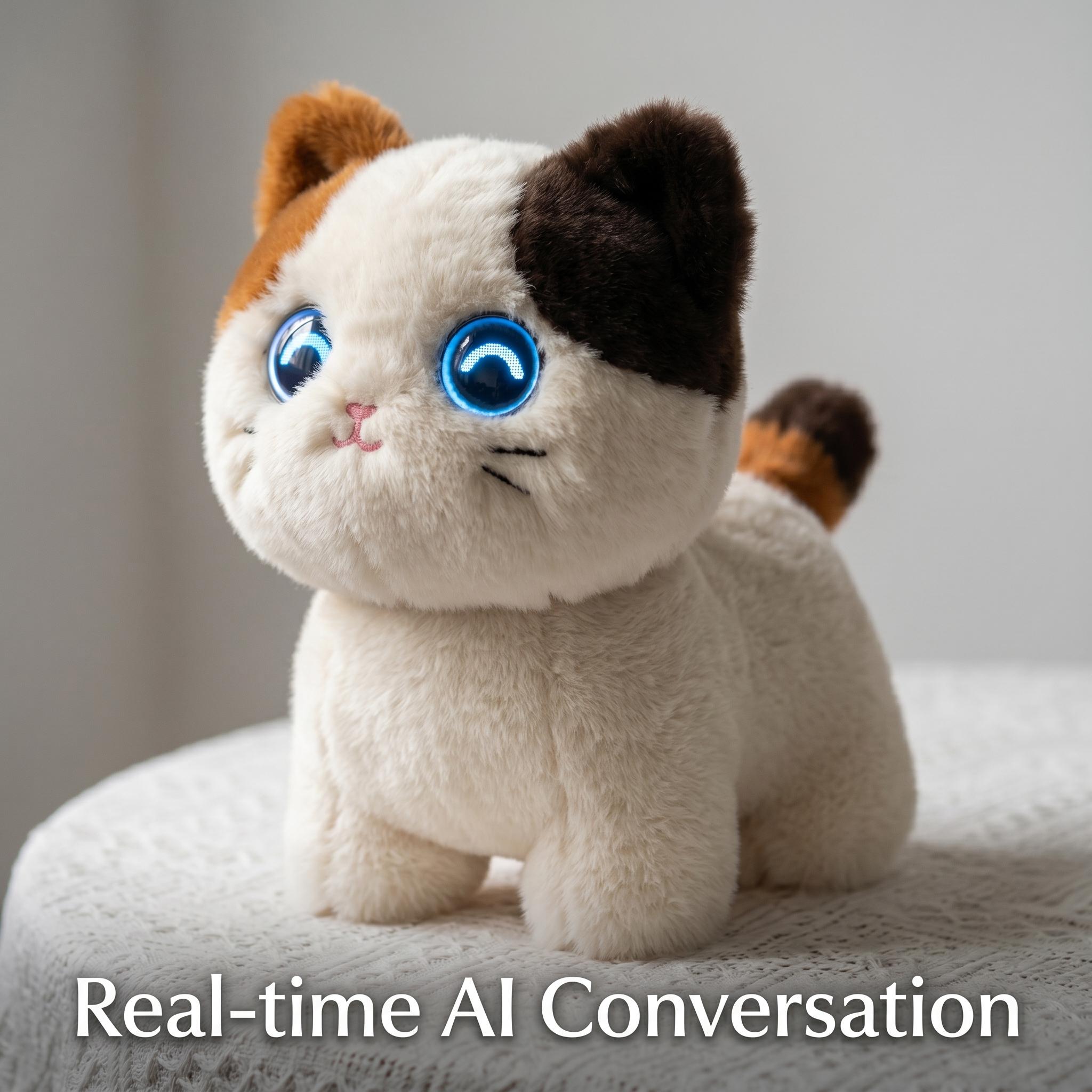 Calico Cat Interactive Plush Toy ChatGPT Powered AI Smart Voice Educational Stuffed Animal Multi-Language App Control разноцветный