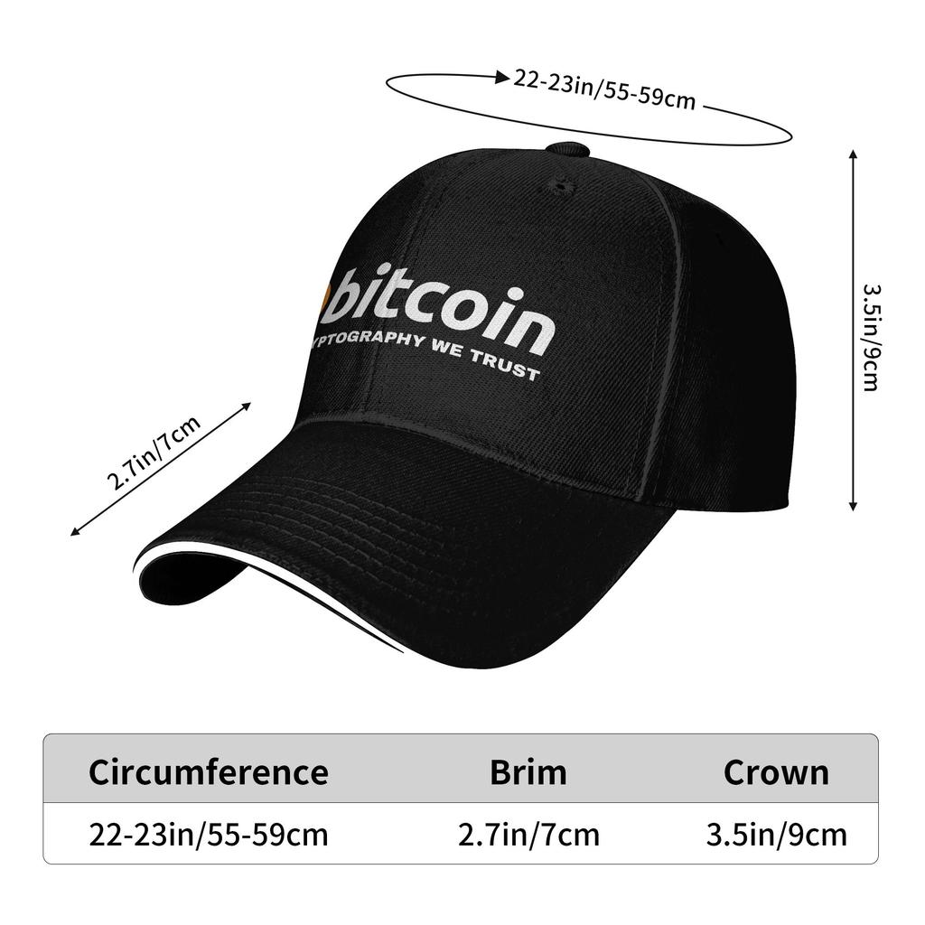 Bitcoin In Cryptography We Trust  Casual Baseball Cap  Kpop Rock Trucker Hat Summer Wholesale Couple Women Yk Cool Baseball Cap