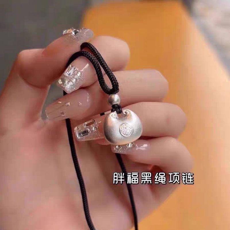 

Well Content Pure Silver 999 Small Scale Solid Pendant Niche Style Ancient Style Artsy Temperamental Sterling Silver Ornament Necklace Default